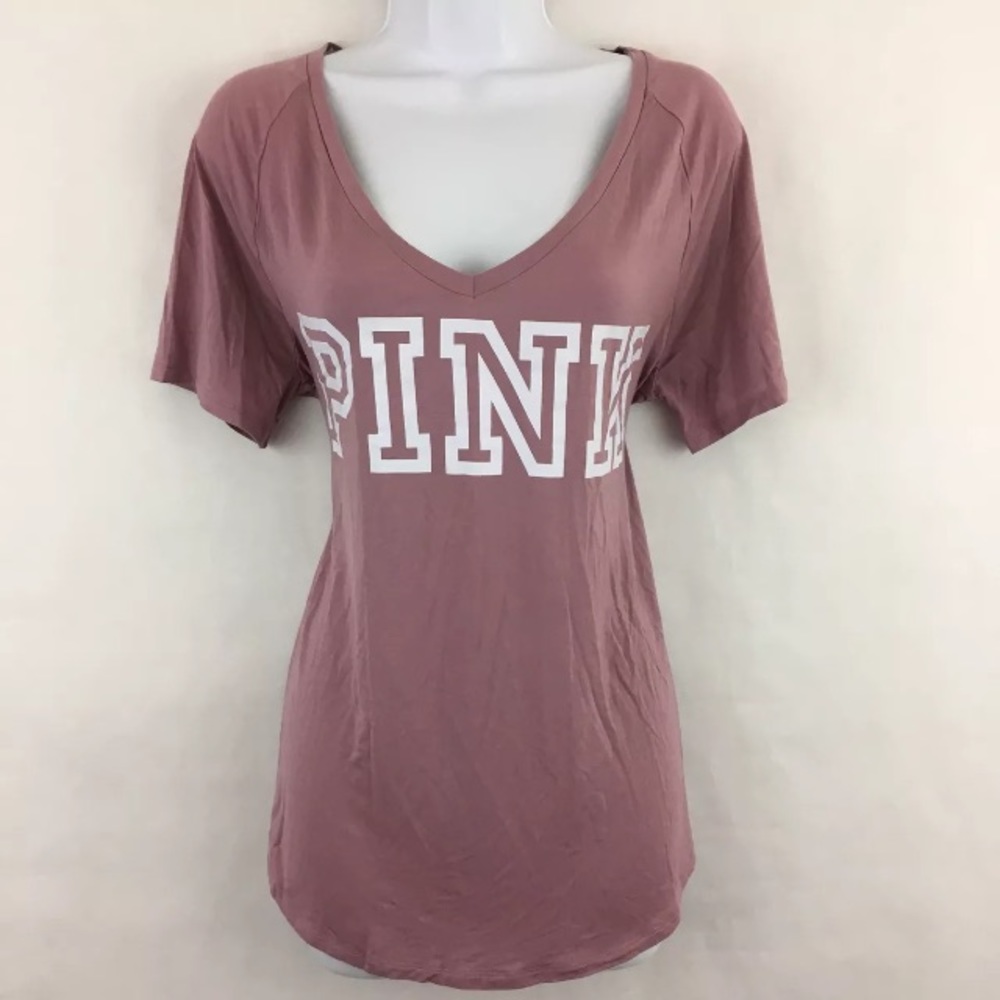 PINK Victoria’s Secret Short Sleeve Logo Tee Mauve
